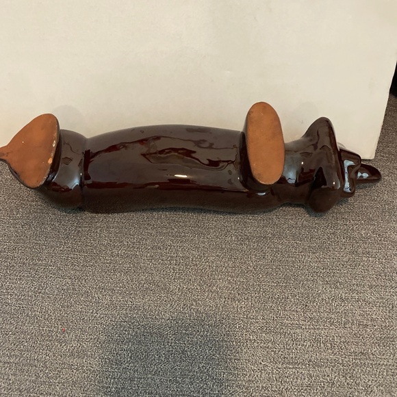 Vintage Dachshund Dog Holder For Crackers Trinkets Candy Ceramic Dresser Caddy - Picture 3 of 5